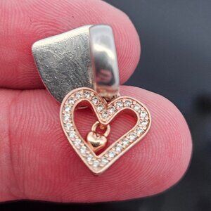 Pandora 925 Sterling Silver Freehand All of Me Loves All of You Charm Hearts